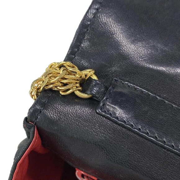 Auth CHANEL Matelasse - Black Satin Shoulder Bag Gold hardware - Picture 12 of 15